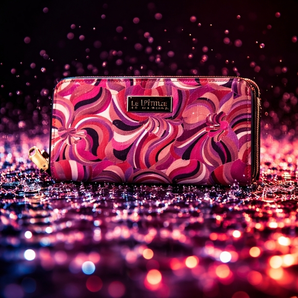 Trina Turk Handbags - NIB Trina Turk Bohemian Pink Swirl Zip-Around Wallet